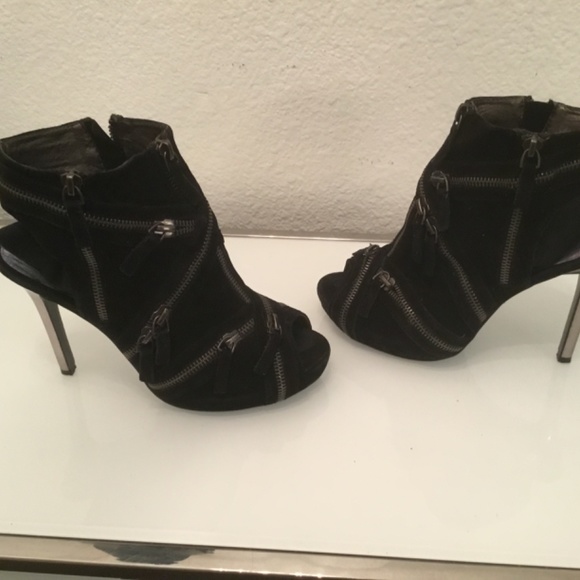 Sam Edelman suede peep toe zipper bootie sz 8 - Picture 7 of 10